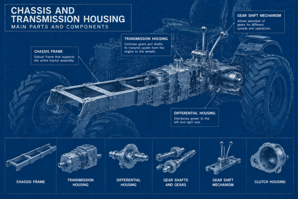 Tractor Chassis and Transmission Housing